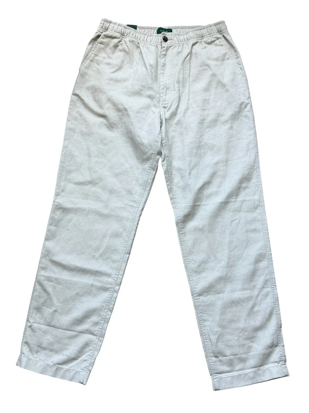 NWT J.Crew Oarsman Linen Cotton Pull On Pant Oatmeal Coastal Quiet Luxury M $118